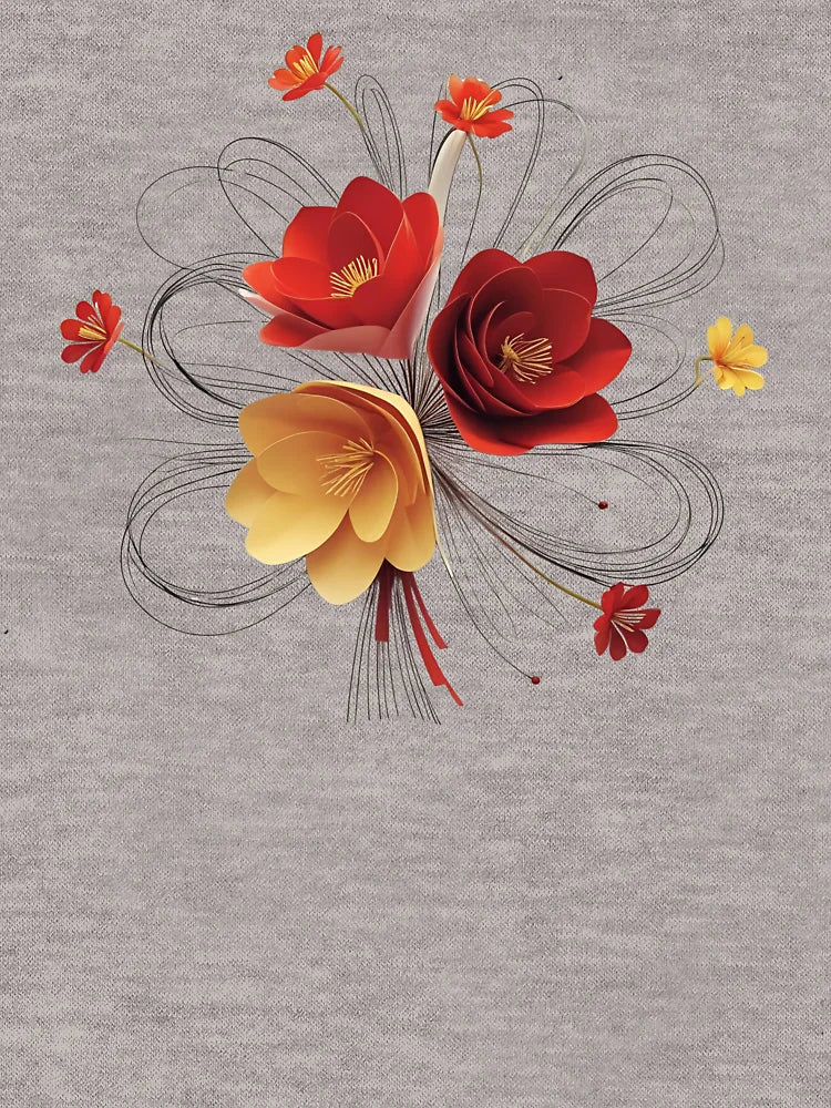 3D red & gold flowers