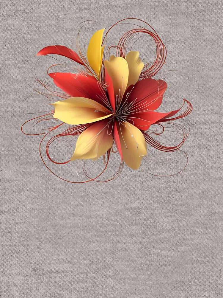 3D blooming red & gold flowers