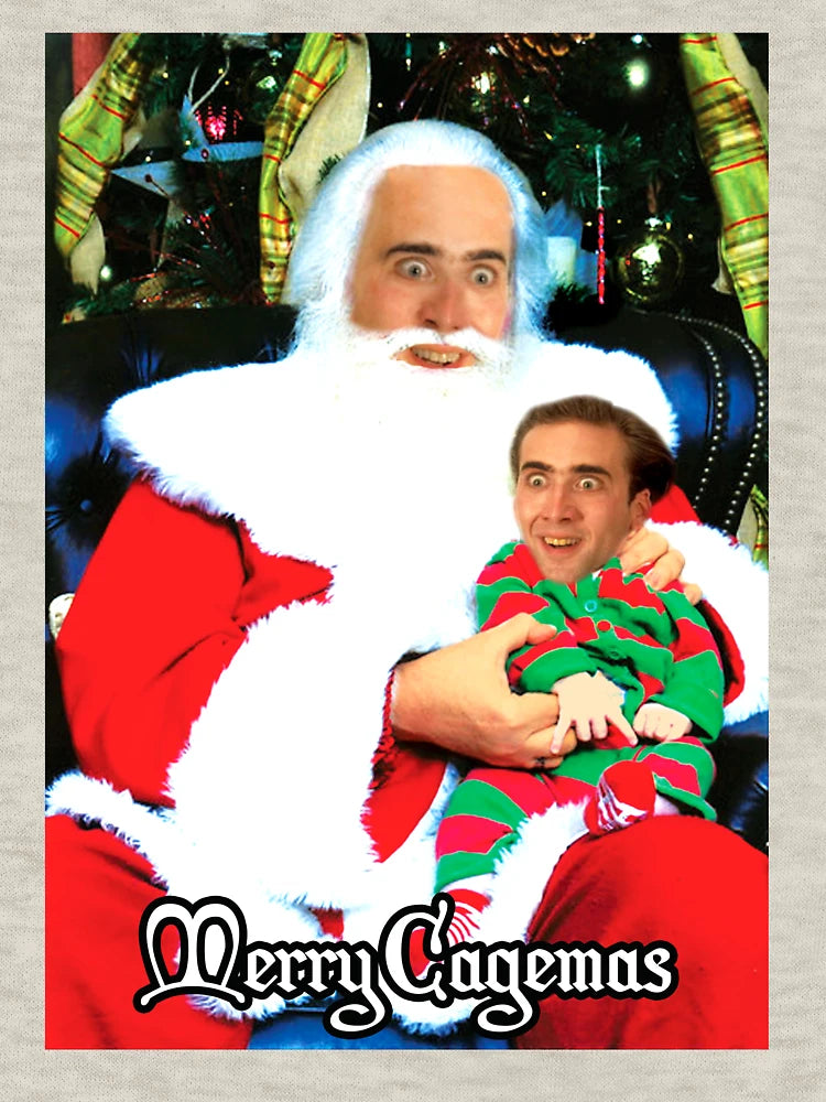 Merry Cagemas Santa Knee Nicolas Cage Christmas