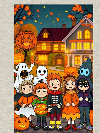 Enfants Halloween & lampe citrouille. Halloween Kids & Pumpkin Lamp