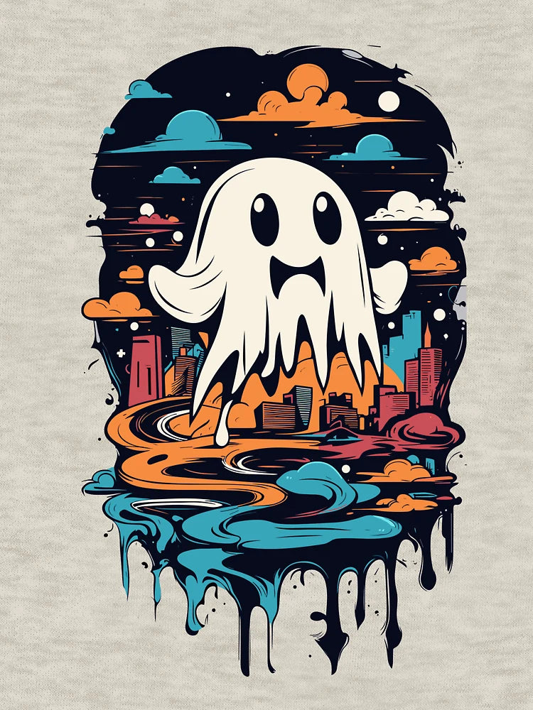 Funny Halloween Boo Ghost in The City