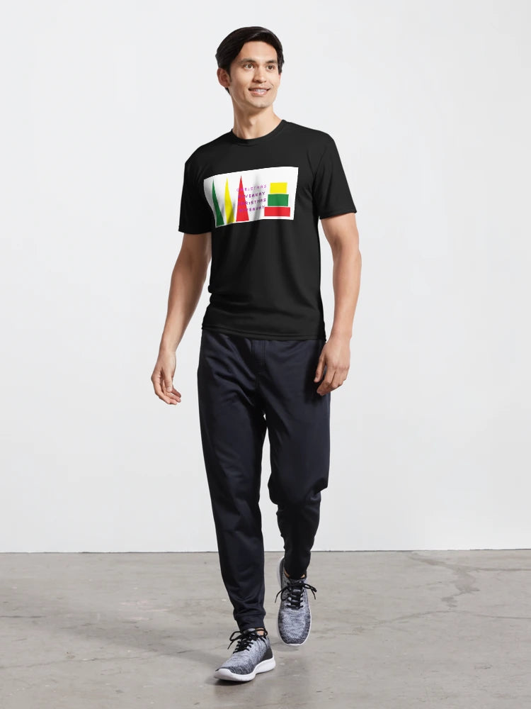 Abstract christmas giveaway gift boxes and trees in red,yellow and green colours in geometric style