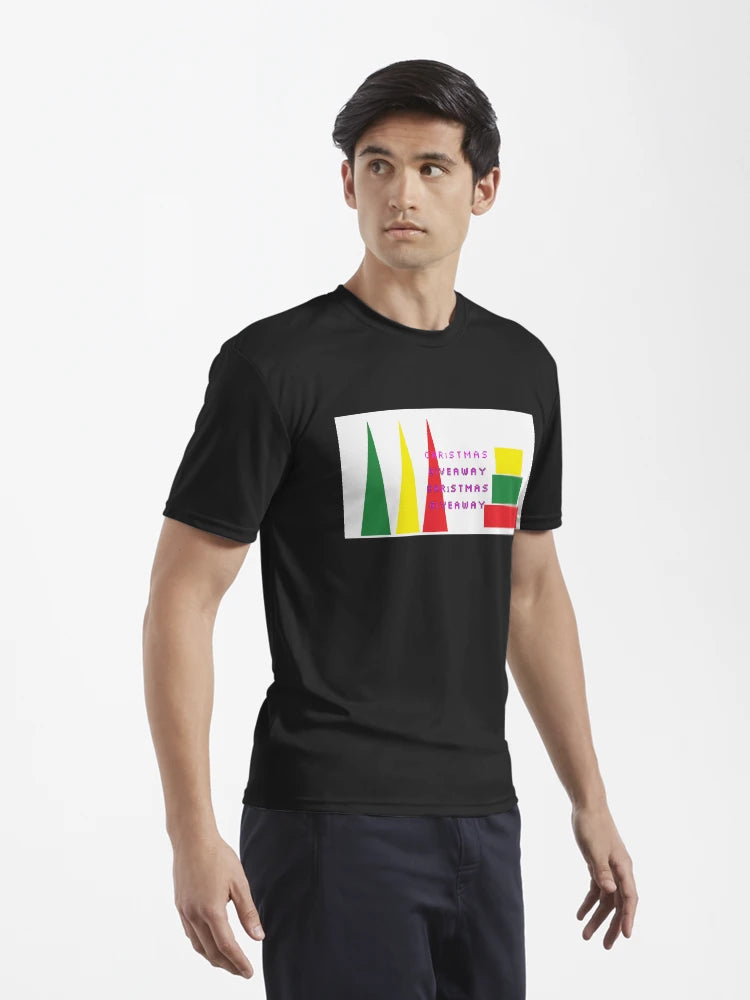 Abstract christmas giveaway gift boxes and trees in red,yellow and green colours in geometric style