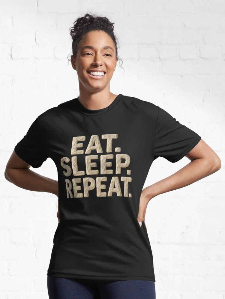 3D Typography Quote Eat Sleep Repeat