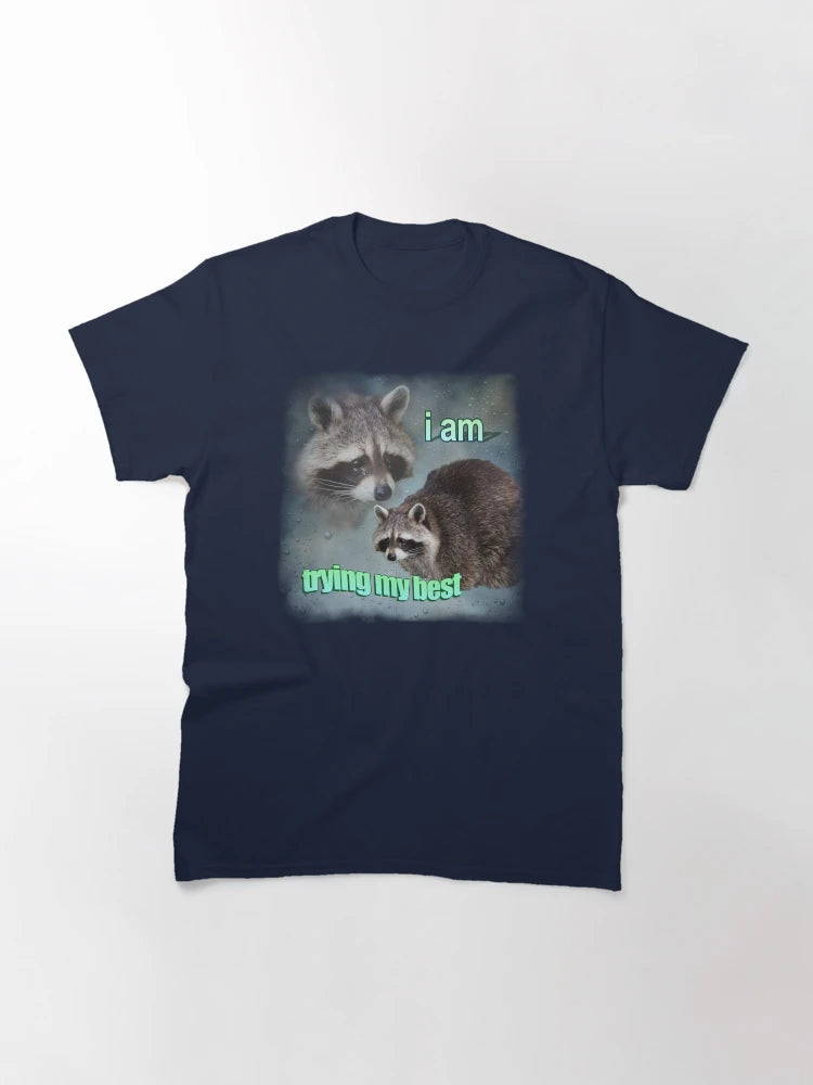 I am trying my best raccoon word art meme