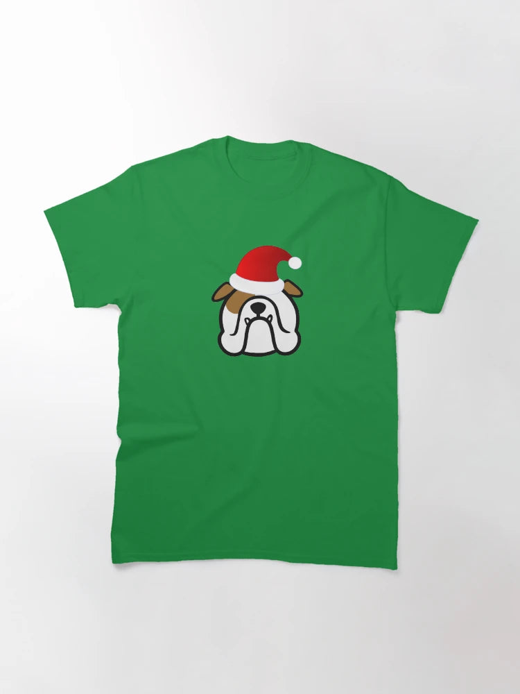 English Bulldog Santa - Bully Santa sticker - Bulldog gifts - Christmas Bulldogs