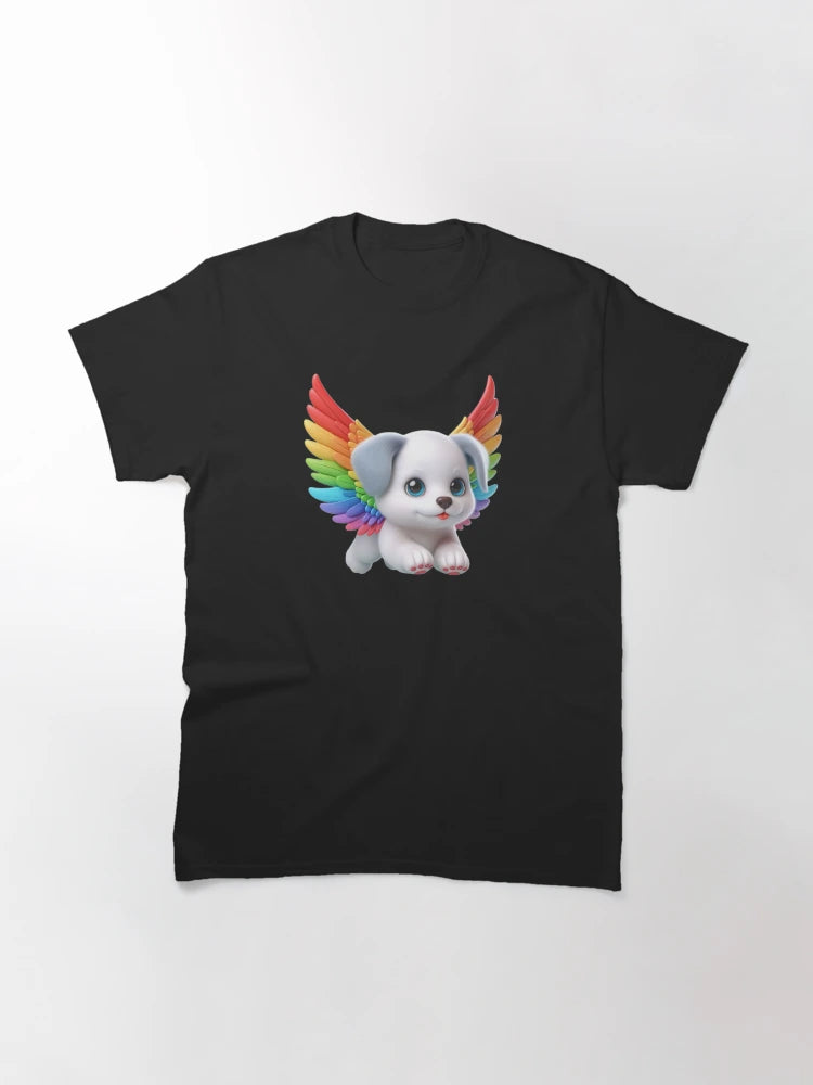 3D Cute Dog with Colorful Wings, Kawaii Dog with Wings, Adorable Cute Dog