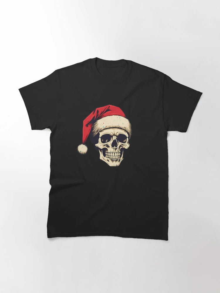 A skull with Santa Claus’s hat