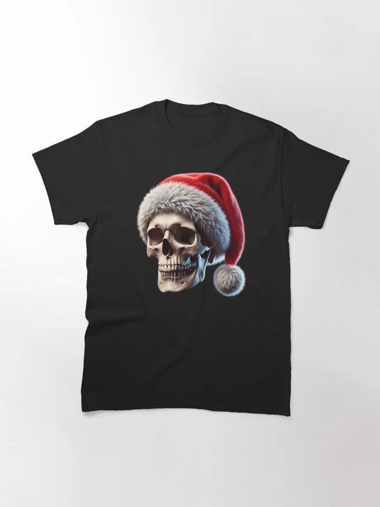 A skull with Santa Claus’s hat