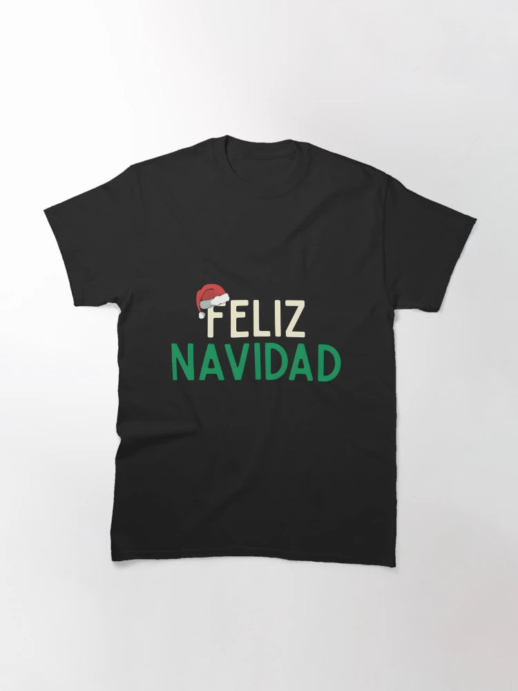 386 Feliz Navidad Or Merry Christmas In Spanish Cute And Funny Xmas Gifts Santa Hat Graphic