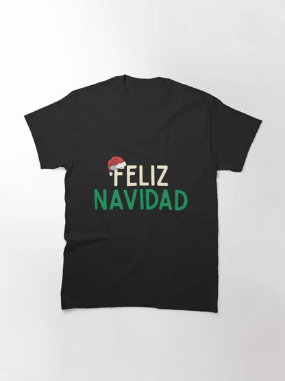 386 Feliz Navidad Or Merry Christmas In Spanish Cute And Funny Xmas Gifts Santa Hat Graphic