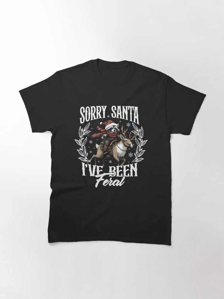Funny Christmas Shirt, Sorry Santa I've been Feral Shirt, Christmas Season Feral Raccoon
