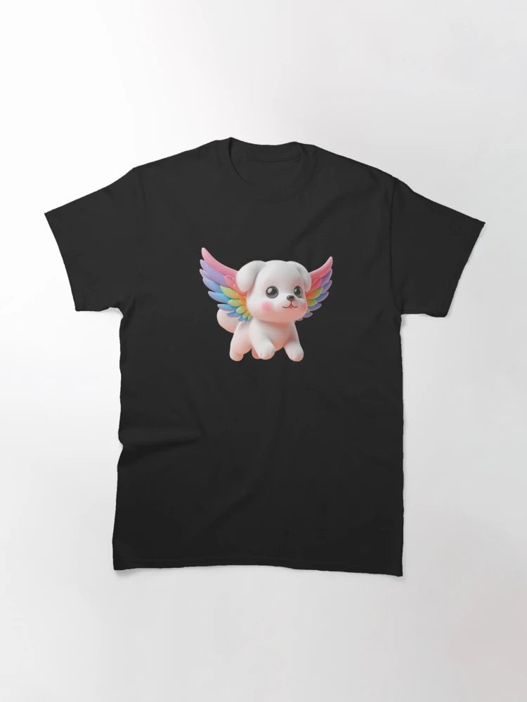 3D Cute Dog with Colorful Wings, Kawaii Dog with Wings, Adorable Cute Dog