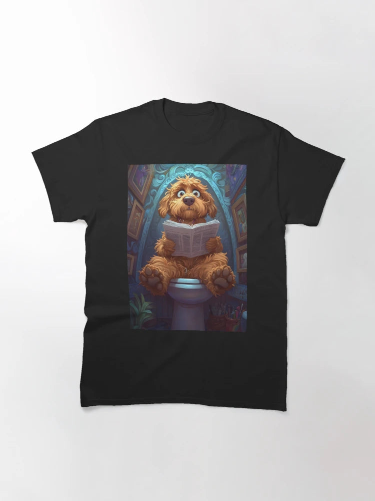 Goldendoodle Dog Reading News Toilet Gallery Vibe