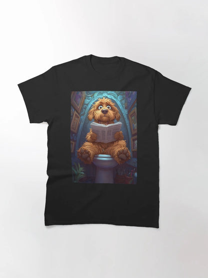 Goldendoodle Dog Reading News Toilet Gallery Vibe