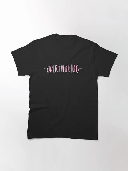 Overthinking Minimalist Bold Text Sticker (Pink)