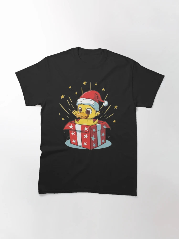 Duck with santa hat christmas gift suprise