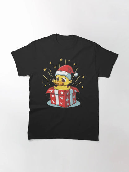 Duck with santa hat christmas gift suprise