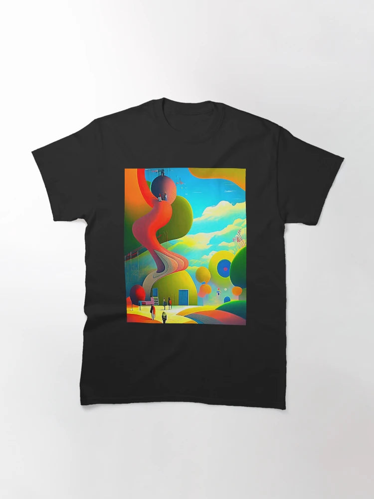 Abstract 3D art. Colorful magical landscape