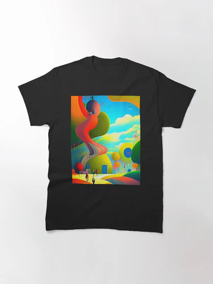 Abstract 3D art. Colorful magical landscape