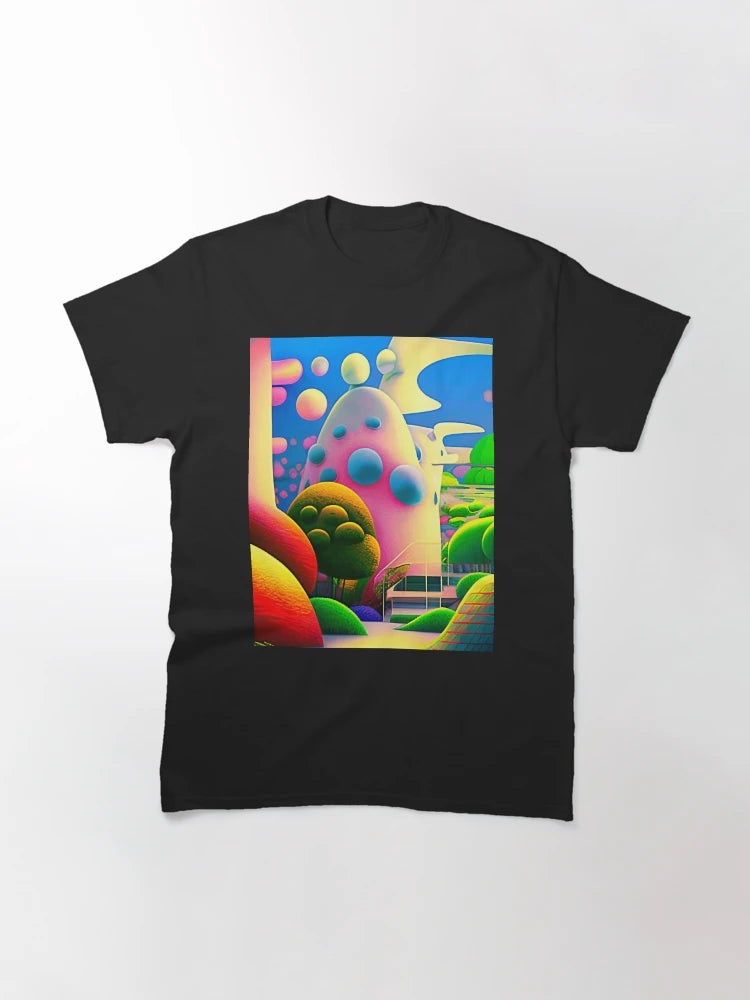 Abstract 3D art. Colorful magical landscape