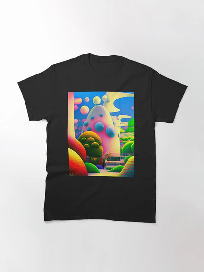 Abstract 3D art. Colorful magical landscape