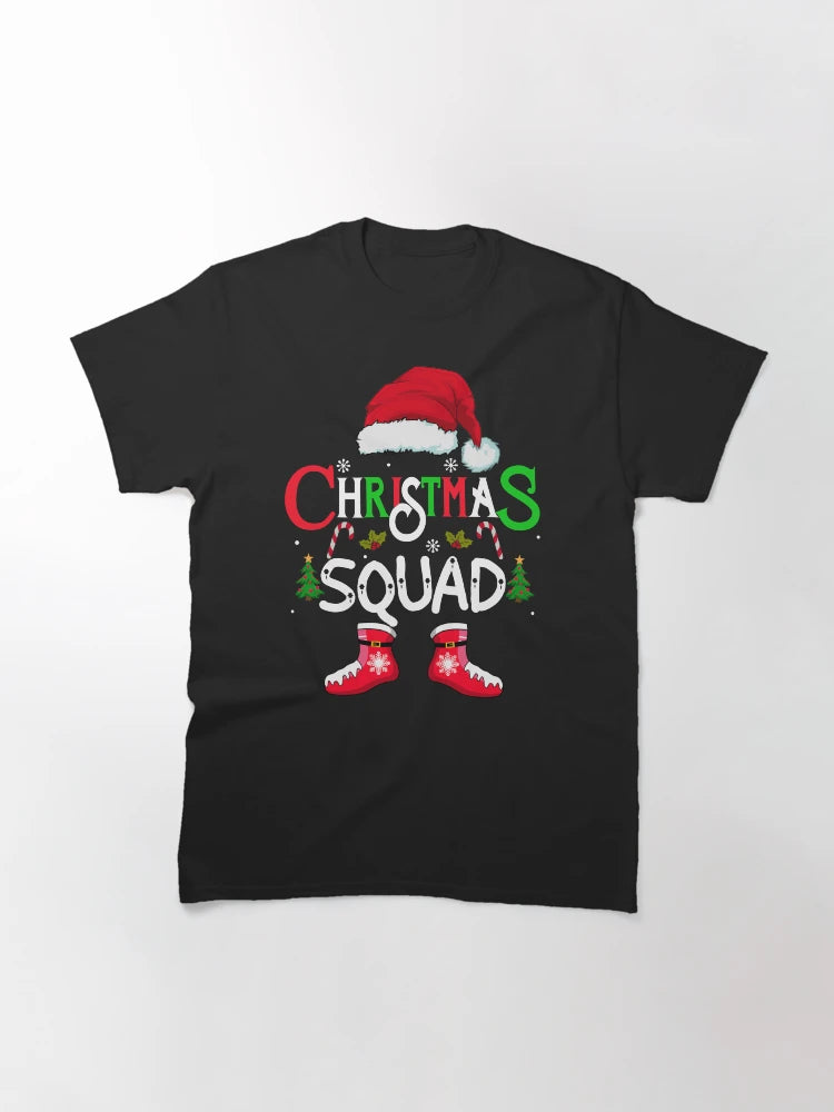 family christmas squad shirt , groovy matching christmas 2023 santa hat crew shirt