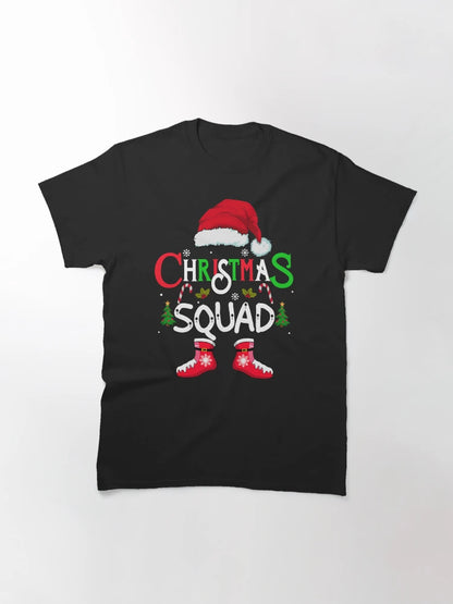 family christmas squad shirt , groovy matching christmas 2023 santa hat crew shirt