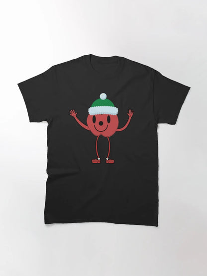 Funny Apple in a Christmas hat