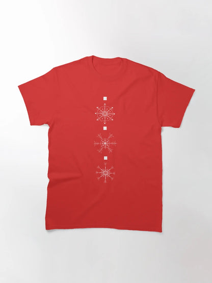 FALLING SNOW - Xmas Snowflake Pattern (Red and White)