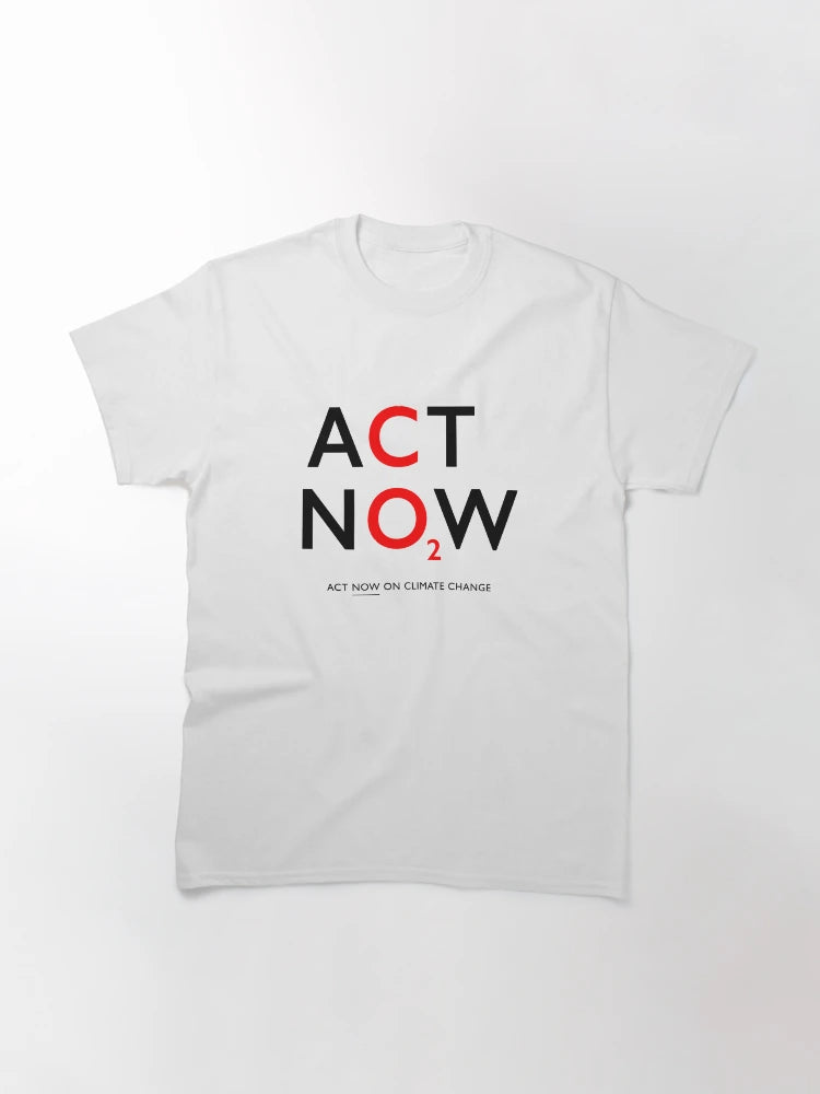 ACT NOW ON CO2: The Original (Black & Red Gill Sans Text) on White