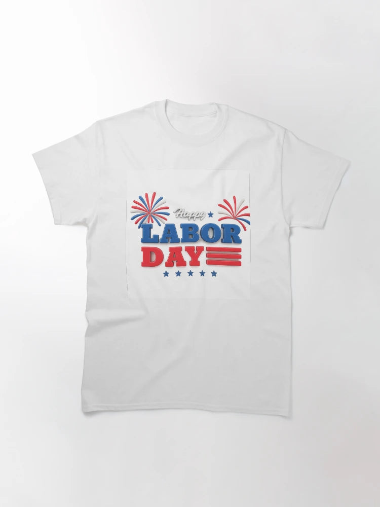 3D Happy Labor Day Design with Fireworks