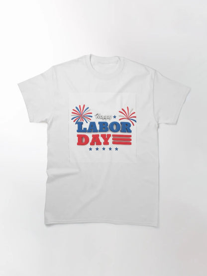 3D Happy Labor Day Design with Fireworks