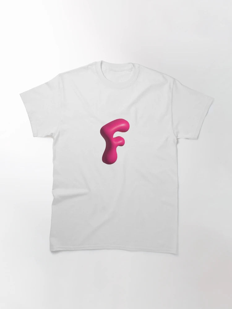 3D Pink Jelly Letter F – Glossy Bubble Alphabet Art