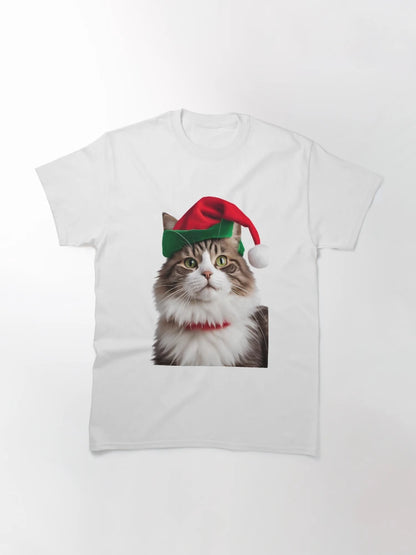 A cat wearing a Christmas costume