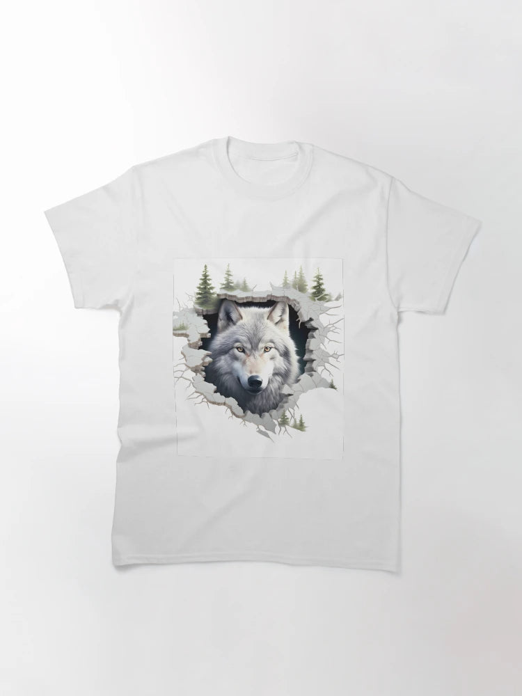 3D Wolf in a Hole Forest