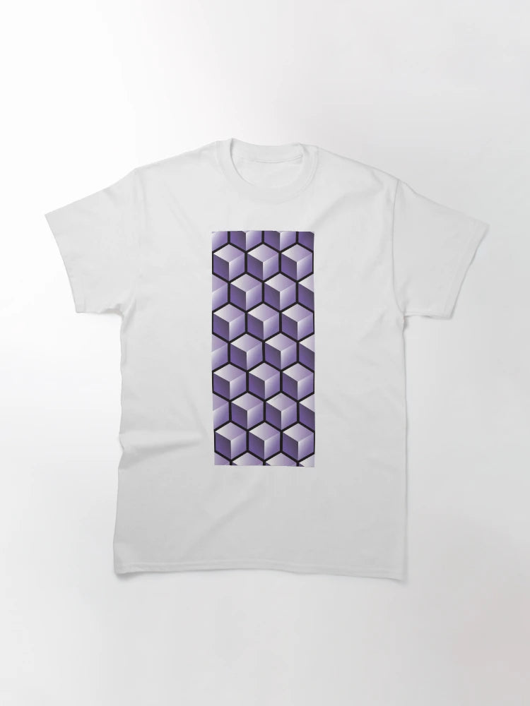3D PURPLE CUBE GEOMETRIC PATTERN on Black Background (v1PURPLE on BLACK) ©