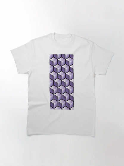 3D PURPLE CUBE GEOMETRIC PATTERN on Black Background (v1PURPLE on BLACK) ©