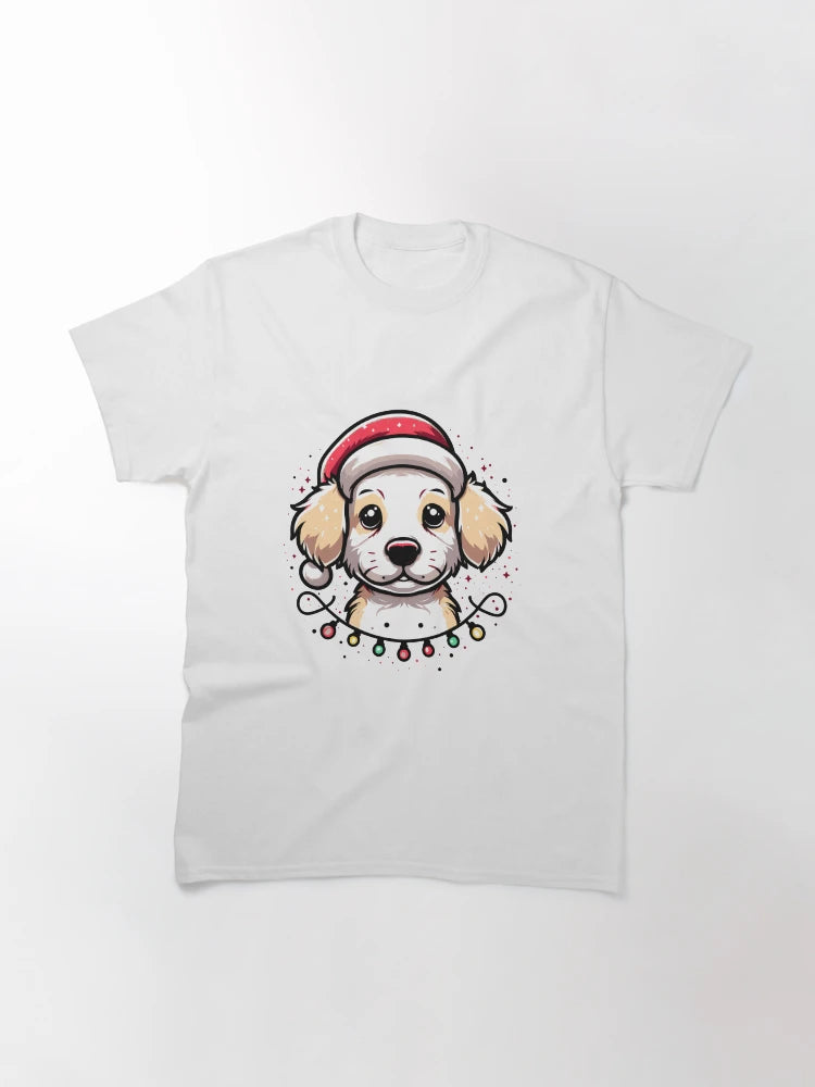 Adorable Dog Christmas Lights Santa Hat