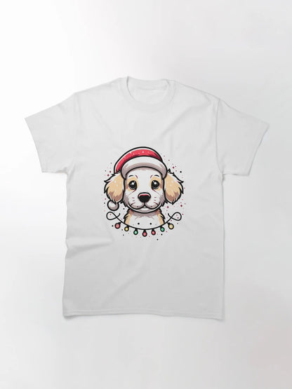 Adorable Dog Christmas Lights Santa Hat