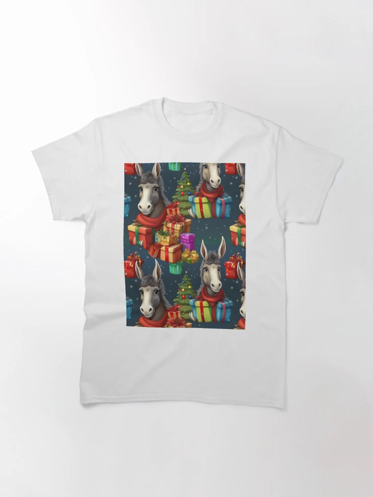 A Drove of Colourful Donkeys: A busy pattern featuring a drove of colourful donkeys with gifts.