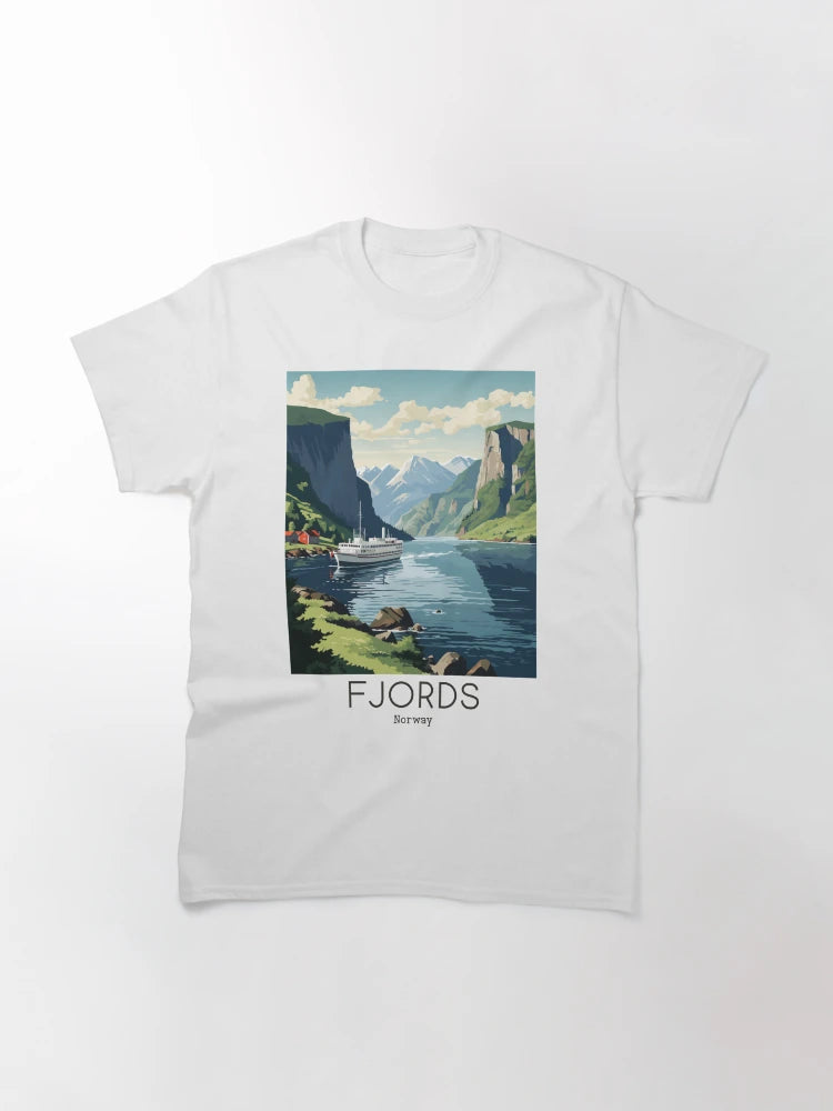 A Vintage Travel Illustration of the Fjords - Norway