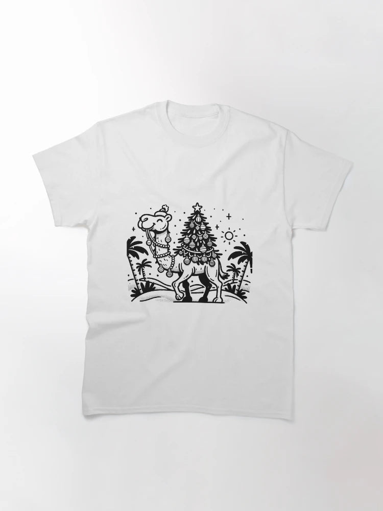 Festive Camel Caricature - Retro Desert Christmas Design