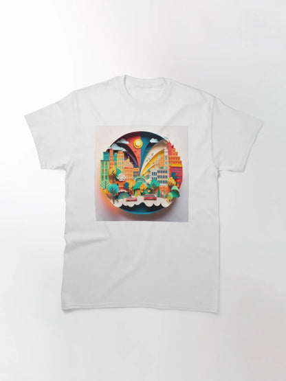 3D Effect Papercut Art - Cityscape Scene