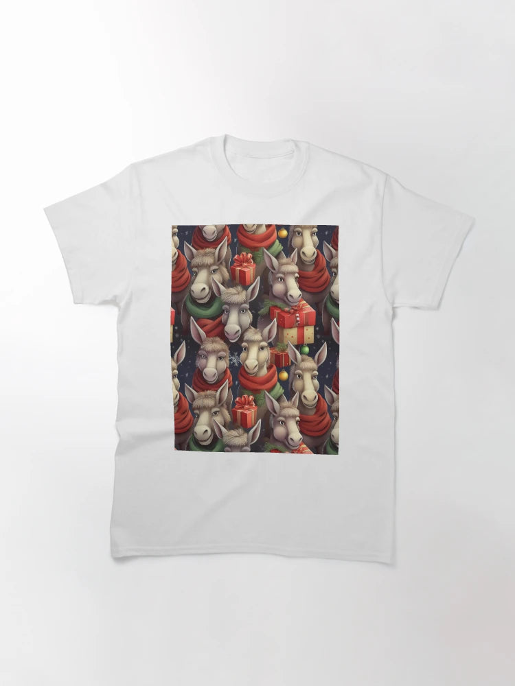 Donkey's Christmas Parade: A busy pattern featuring lots of donkeys delivering gifts.