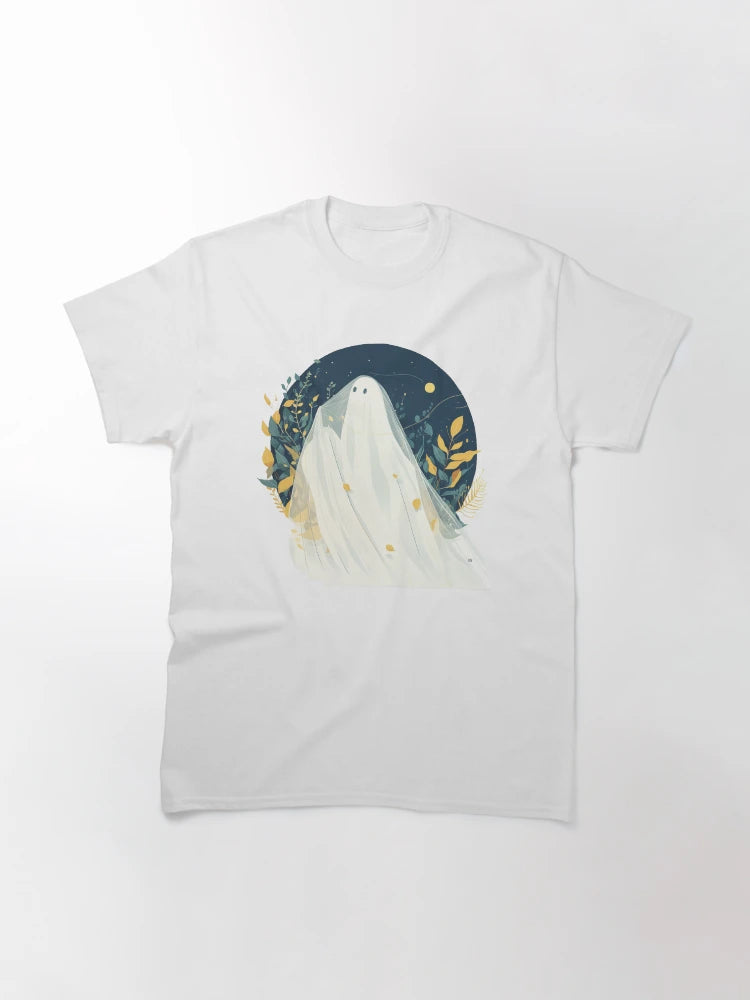 A cute ghost in a white veil