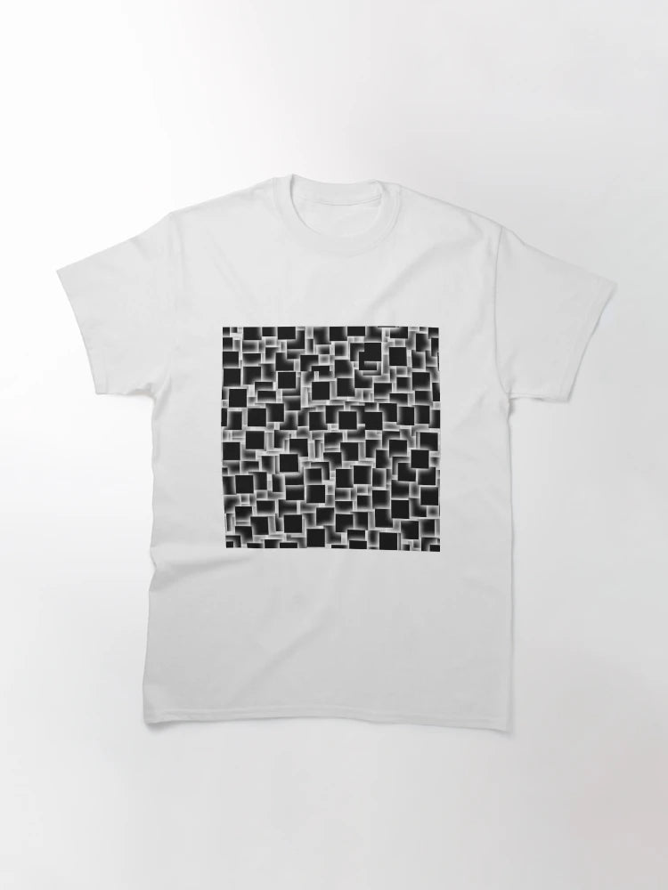 3d black and white squares on glowing peach backdrop