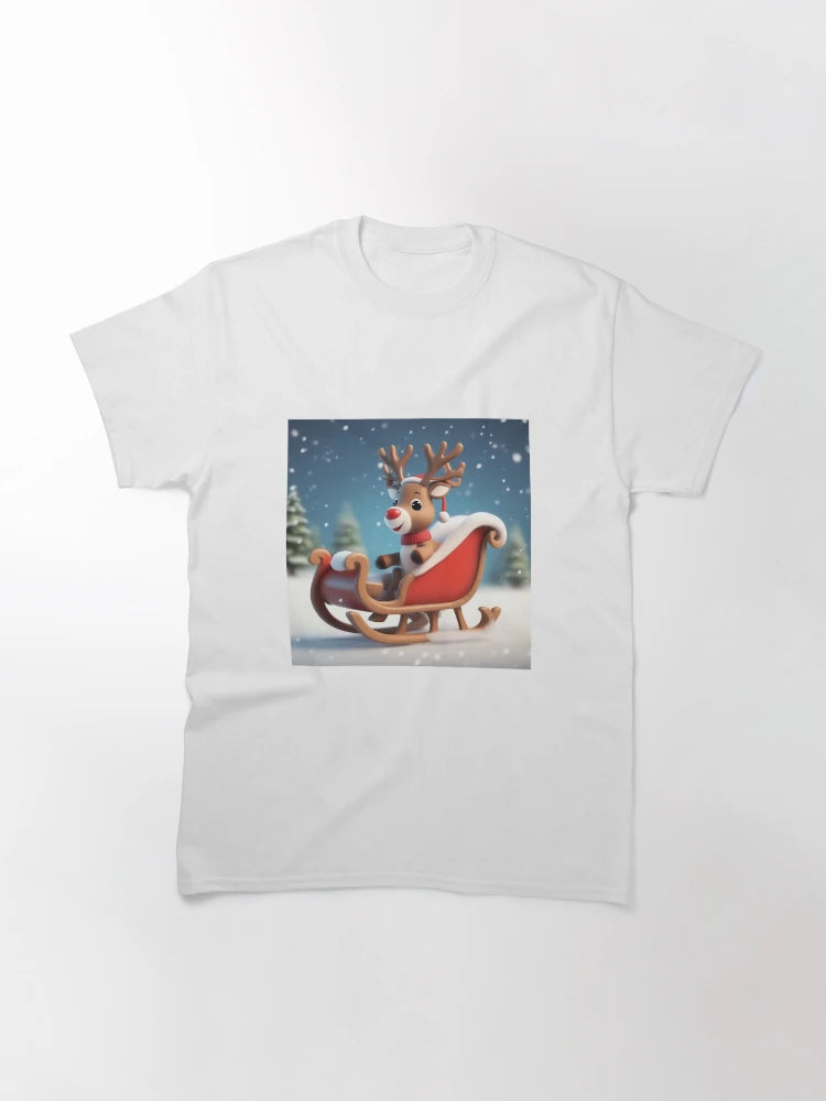 3d reindeer in a sleigh