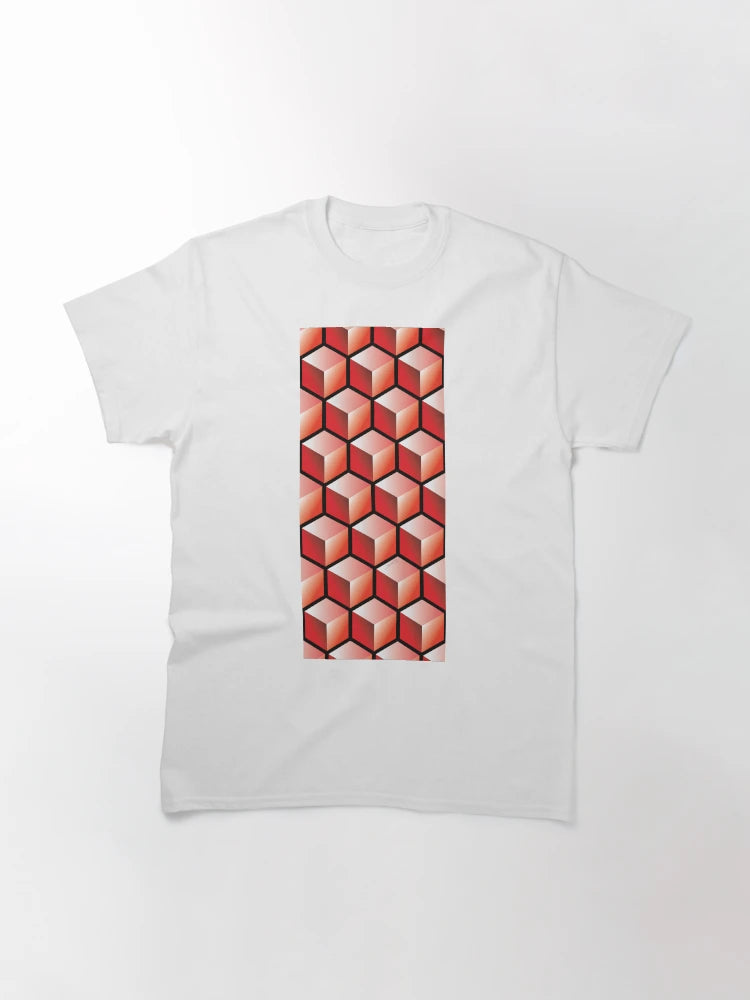 3D RED CUBE GEOMETRIC PATTERN on BLACK Background (v1RED on BLACK) ©