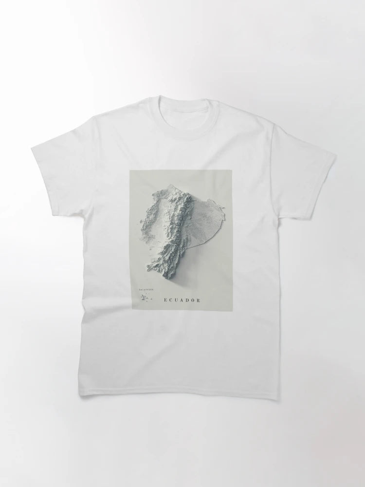 Ecuador Shaded Relief 3D Map digitally-rendered